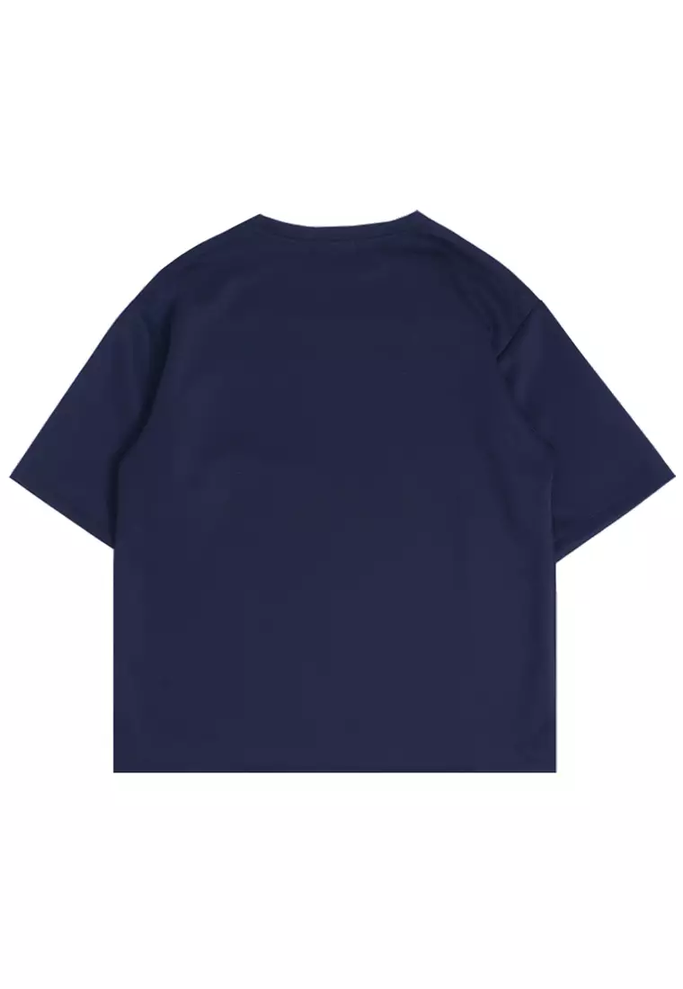 MTQ57 kaos oversize bahan tebal scuba pria distro aesthetic tulisan simpel dare to dream navy