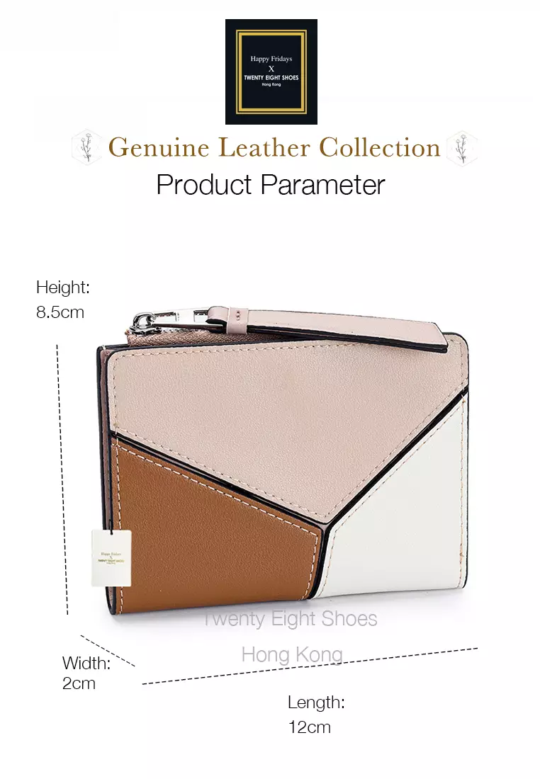Genuine Leather Color Patching Bifold Wallet JW YT-109