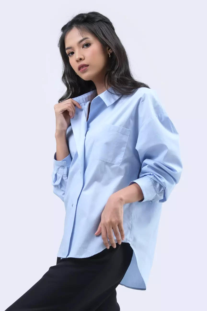 Kemeja Wanita Elysian Baby Blue