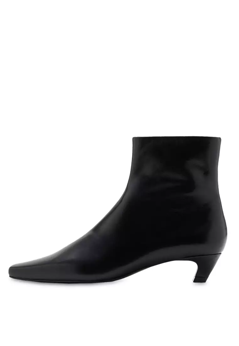 Discount on Mango  shoes - SKU: Leather Boots With Kitten Heels