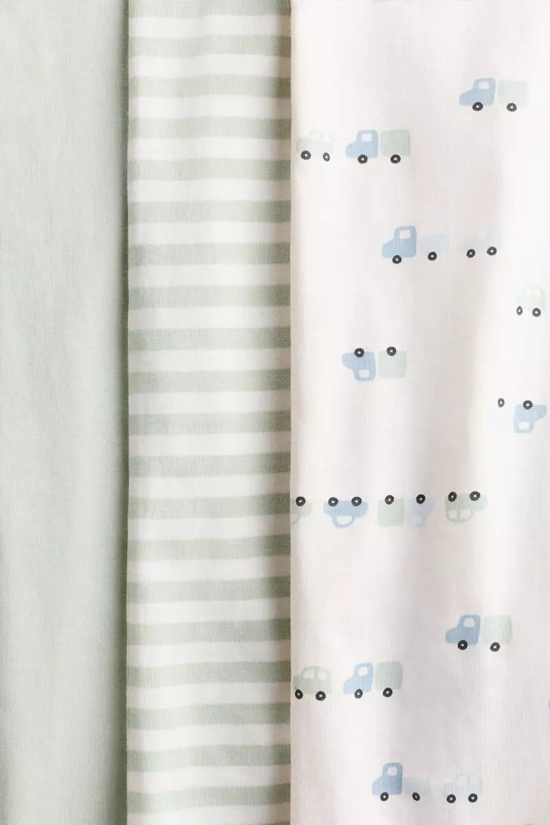 3-pack cotton sleepsuits