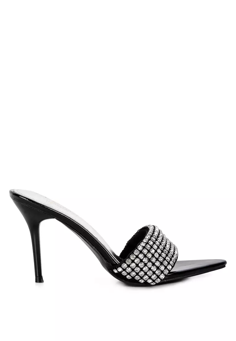 Discount on Rag & Co.  shoes - SKU: Diamante Pointed Heel Sandals In Black