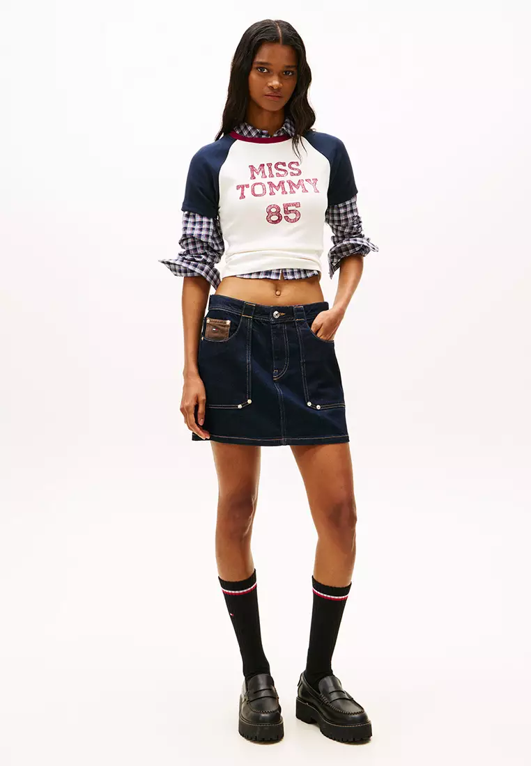 Logo Slim Raglan Sleeves T-Shirt - Tommy Jeans