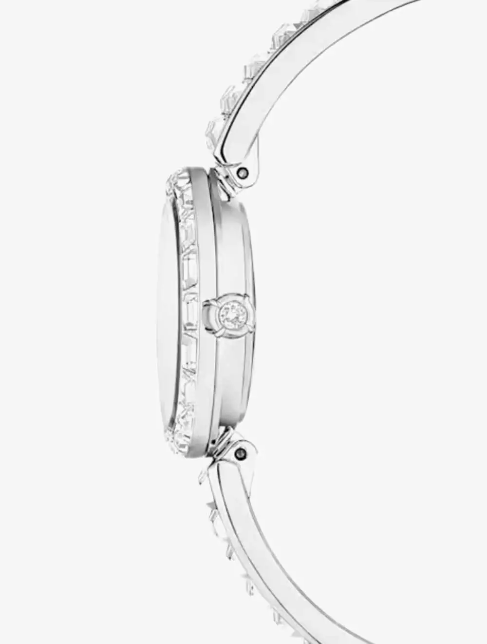Matrix Bangle Watch, Swiss Made, Crystal Bracelet, Silver Tone, Stainless Steel - Silver