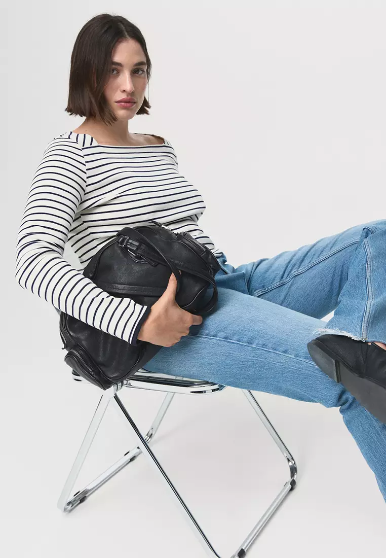 Cotton Boat Neck T-Shirt