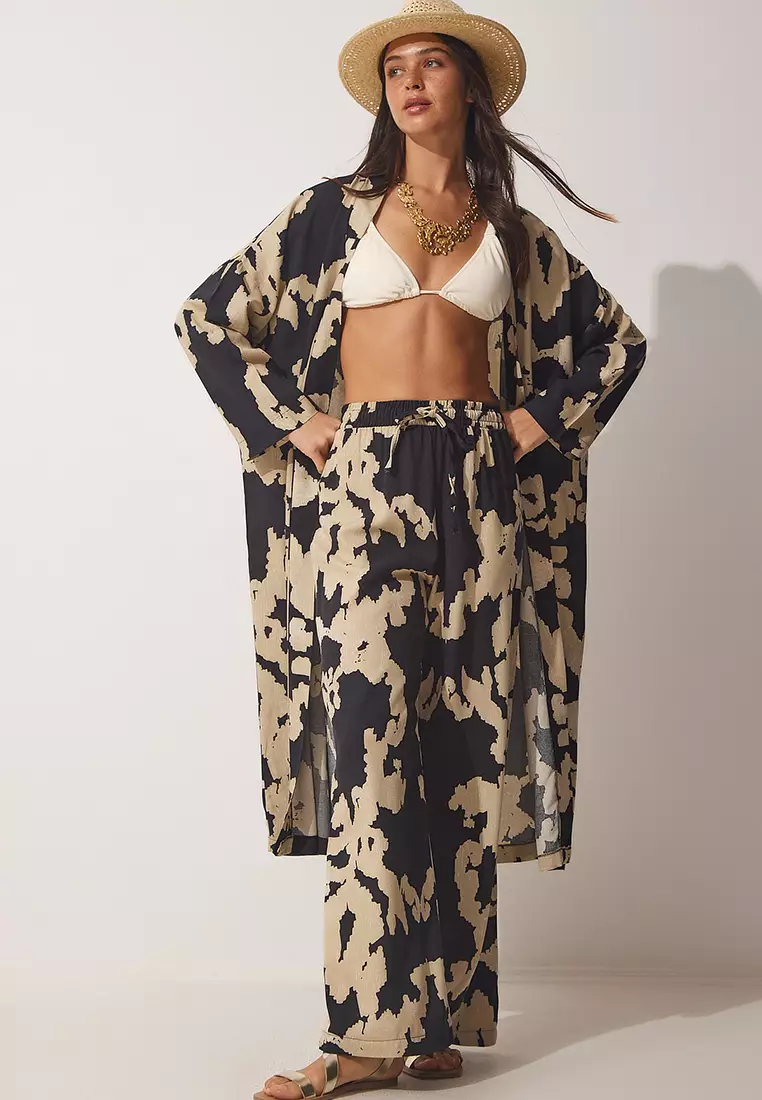 Viscose Kimono Palazzo Pants Suit