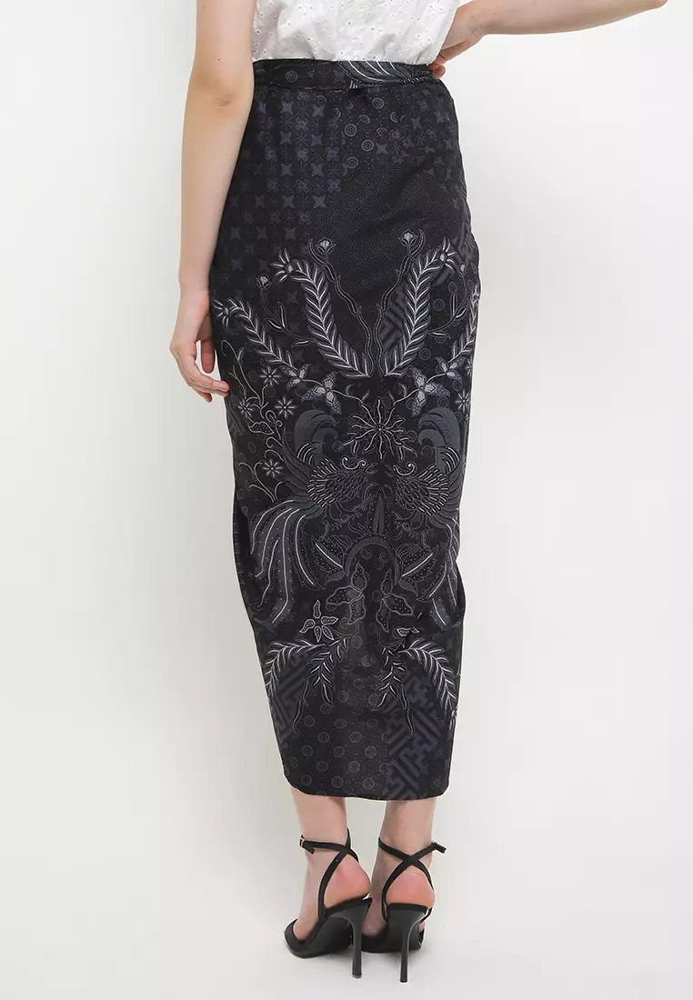 Rok Lilit Wanita Kondangan Batik Instant Seiya Black