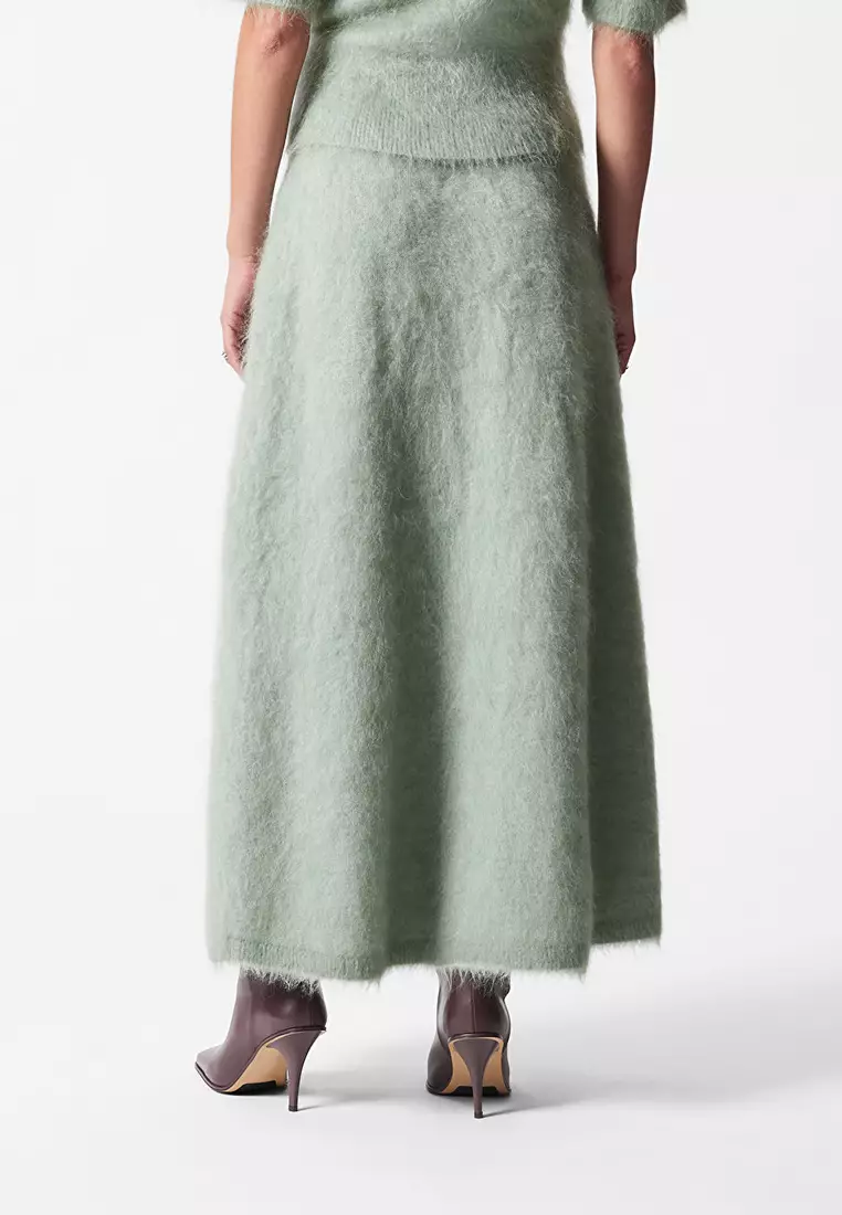 Brushed-Knit a-Line Maxi Skirt