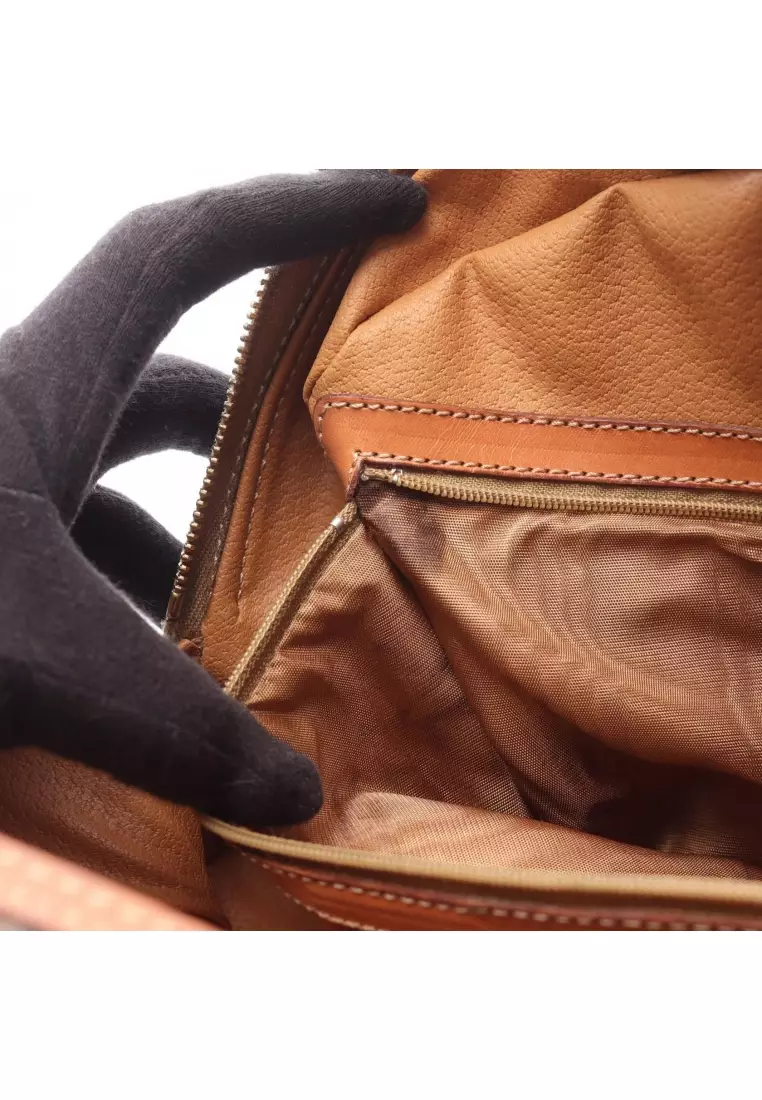 Pre-Loved Celine Macadam Handbag PVC leather Dark brown Brown