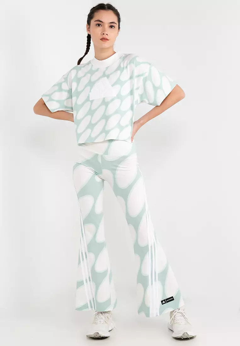 Buy ADIDAS marimekko future icons flared leggings in Cloud White