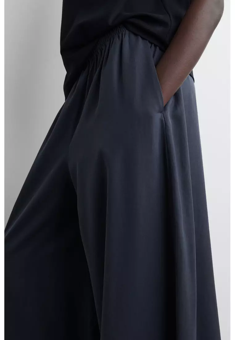 TWILL PALAZZO TROUSERS