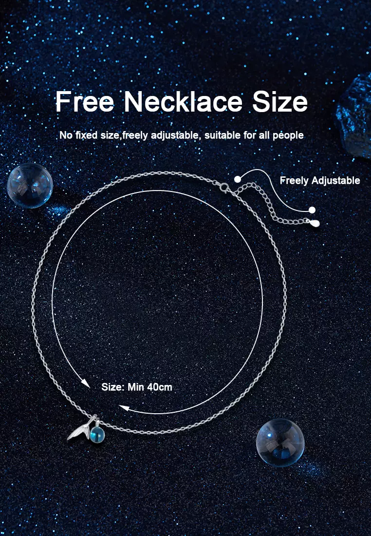 Kalung Wanita Fashion Mermaid Tail Design Dilapisi Platinum Anti Pudar Kalung Cewek