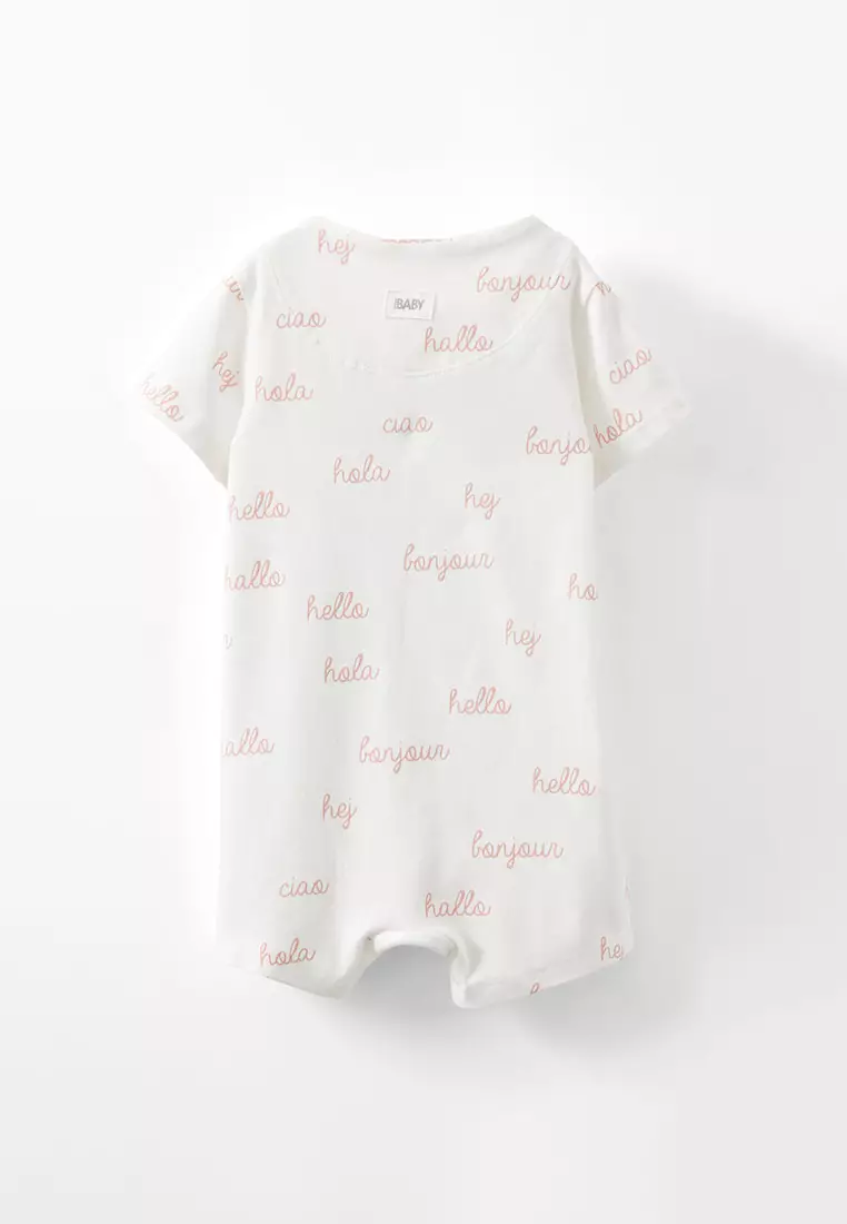 The Short Sleeves Zip Romper