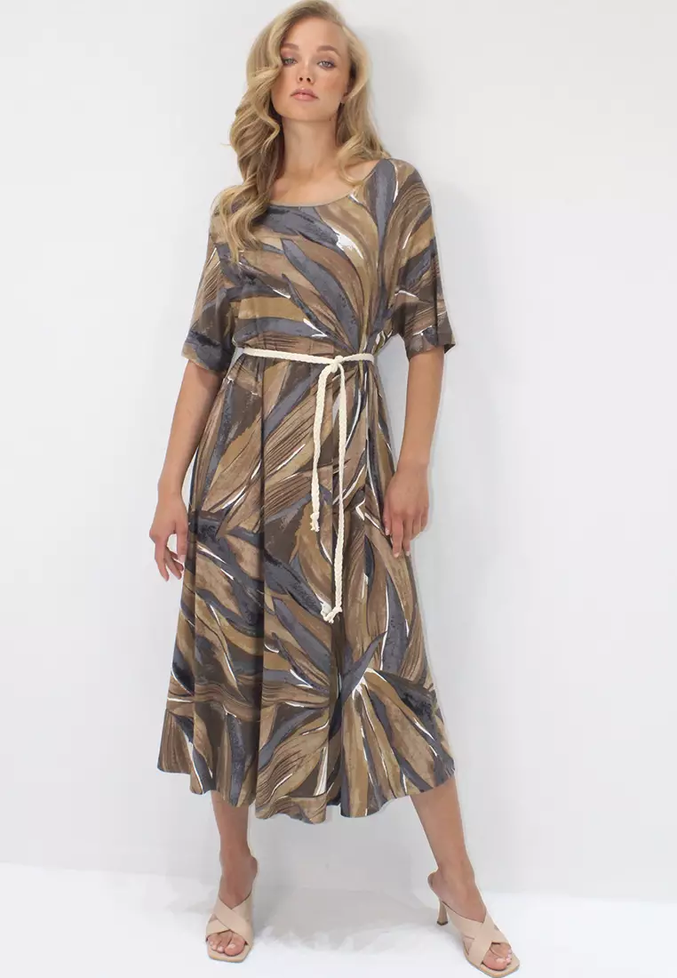 Half Sleeves Midi Dress