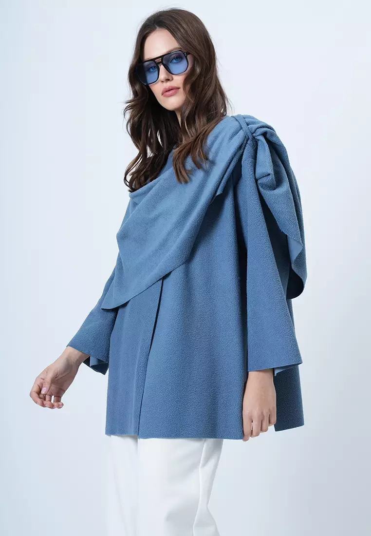 Shawl Detailed Fleece Jacket