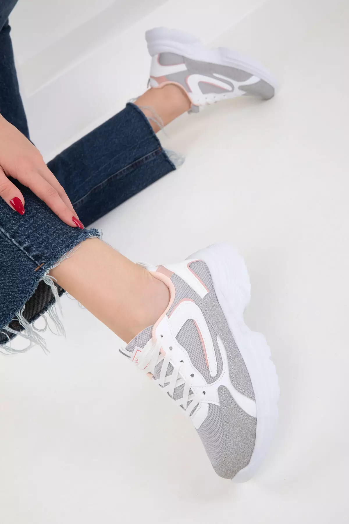 Ice-White-Powder Women's Sneaker 20413