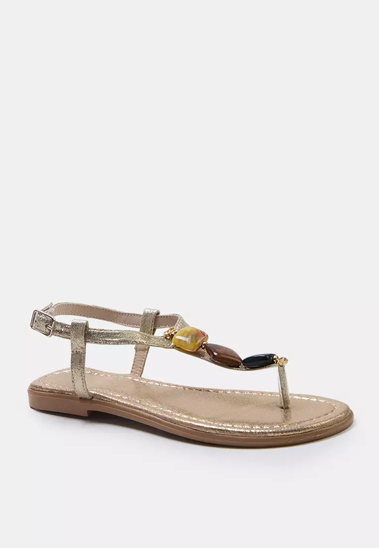 Beaded Flat Sandals
