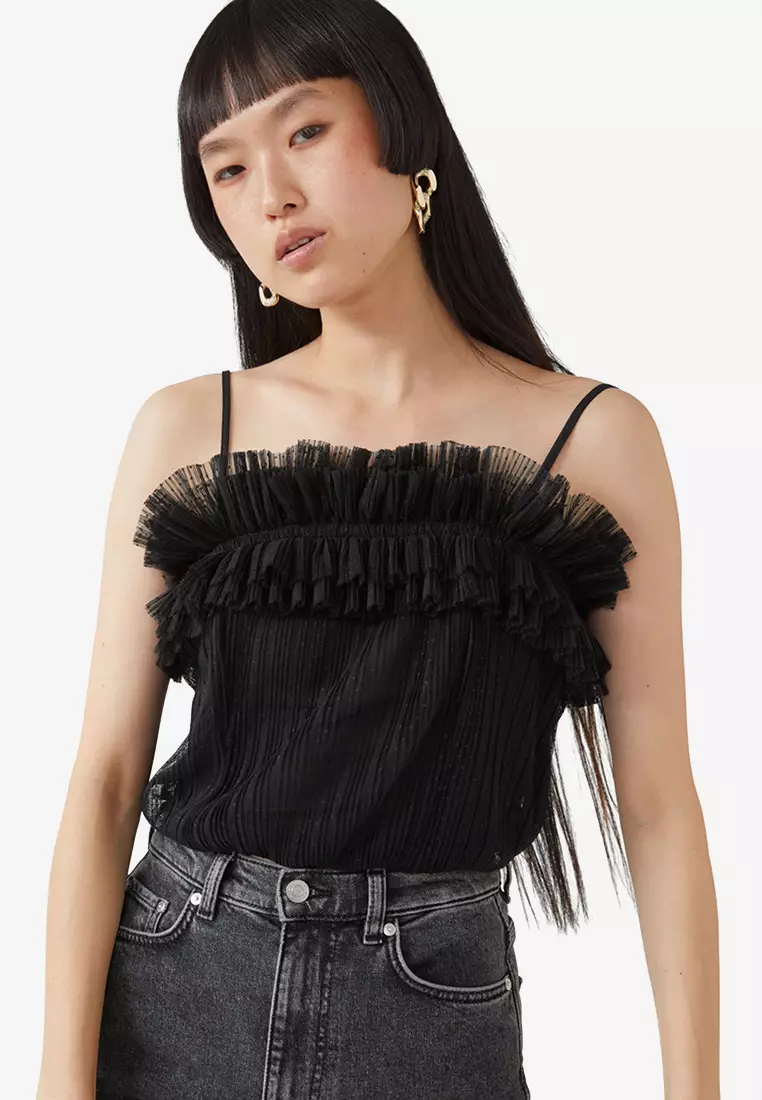 Strappy Ruffle Cropped Top