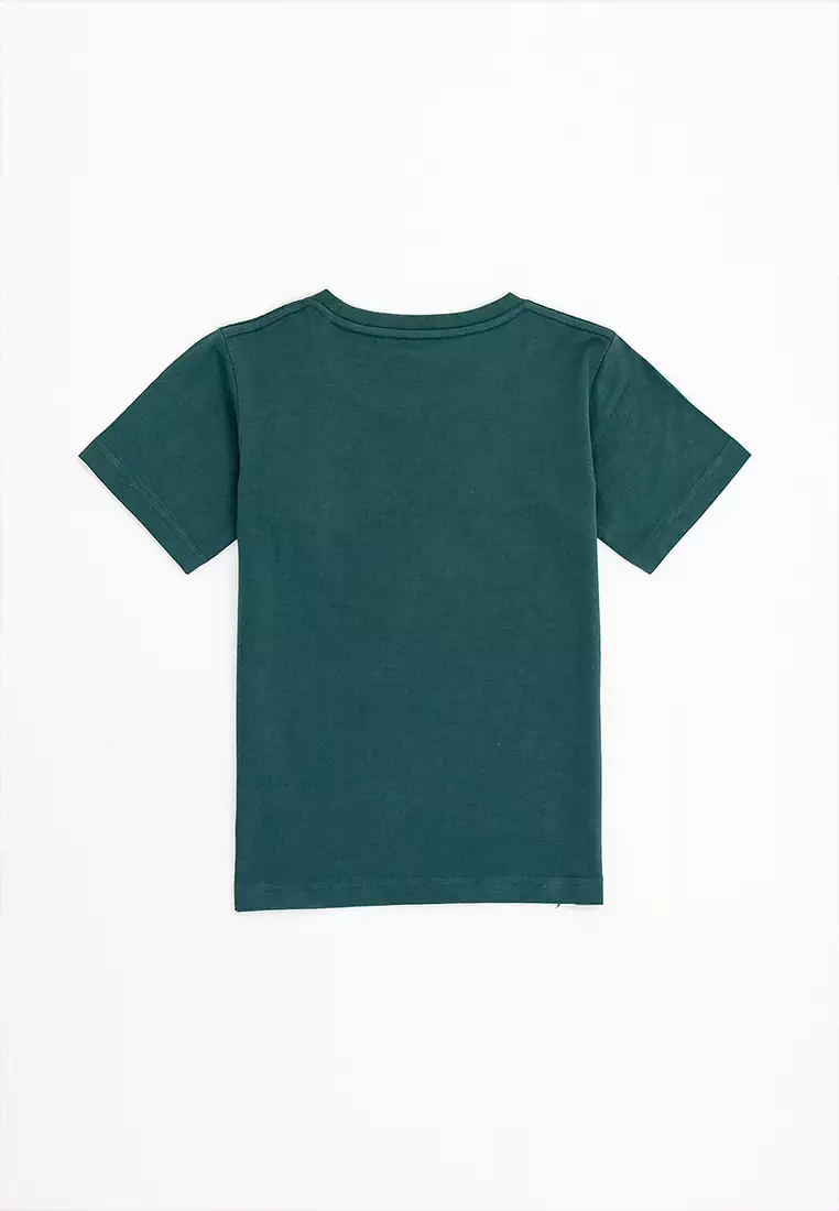 Forest Kids Unisex 100% Cotton Short Sleeve Plain Tee Boy Girl T Shirt Kids - FK2052 - 40DkGreen