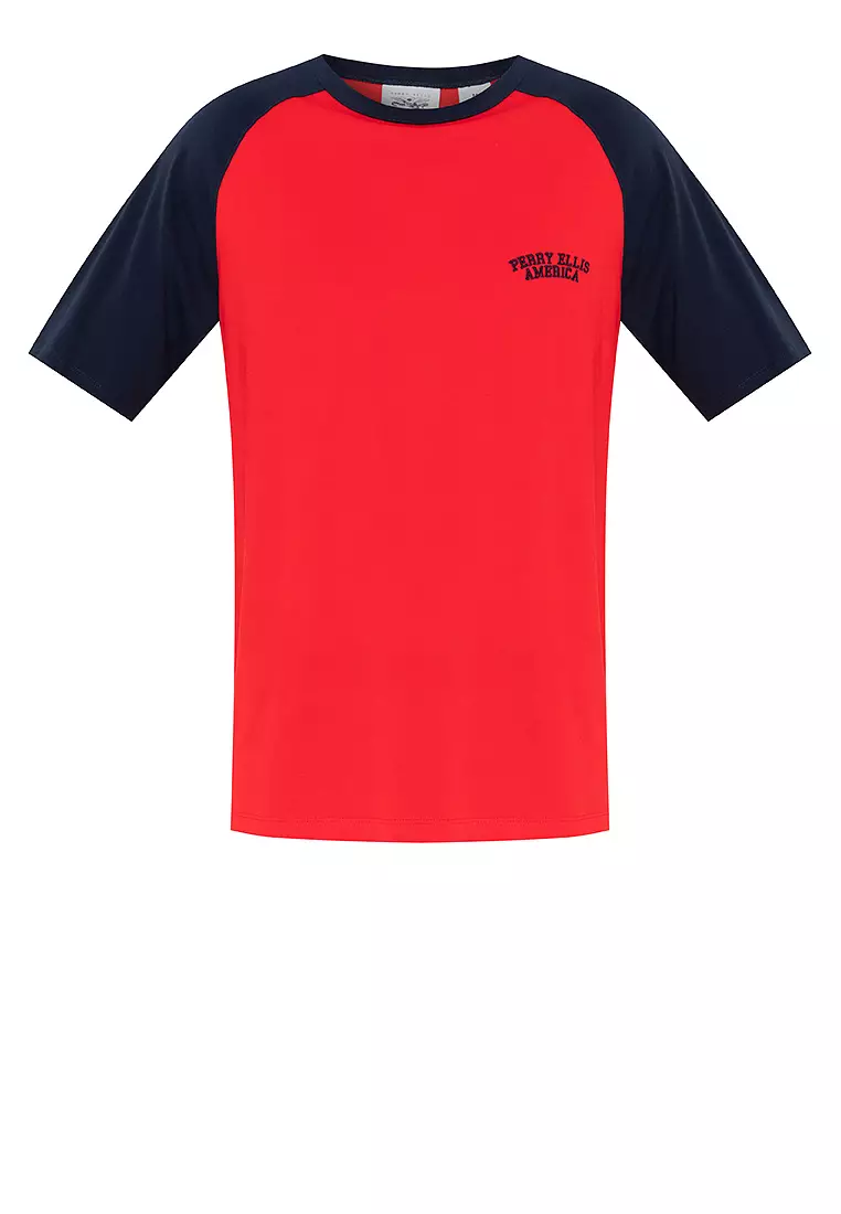 Perry Ellis America Rgln Baseball Tee