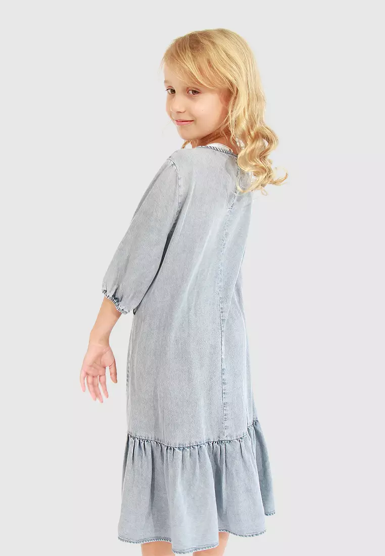 Belle & Bloom Pure Love Dress in Mid Denim