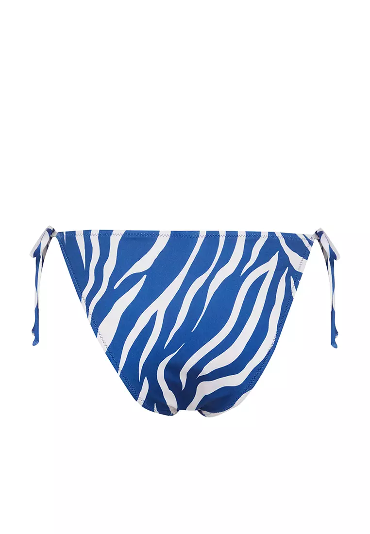 Zebra Pattern Accessorized Regular Bikini Bottom