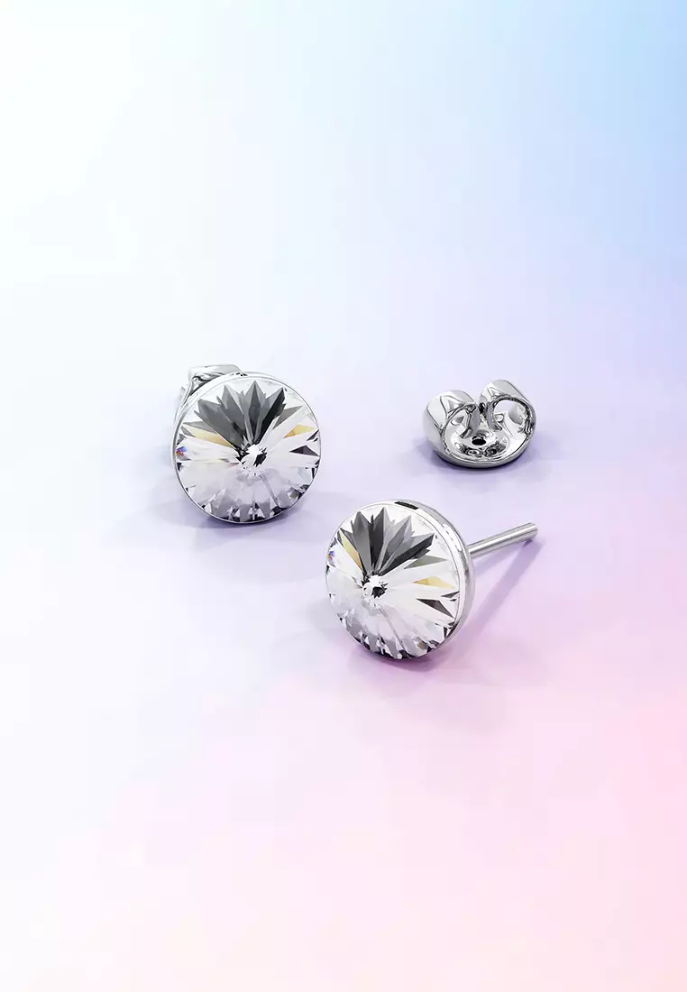 Krystal Dream Earrings Embellished with SWAROVSKI® crystals-White Gold/Clear