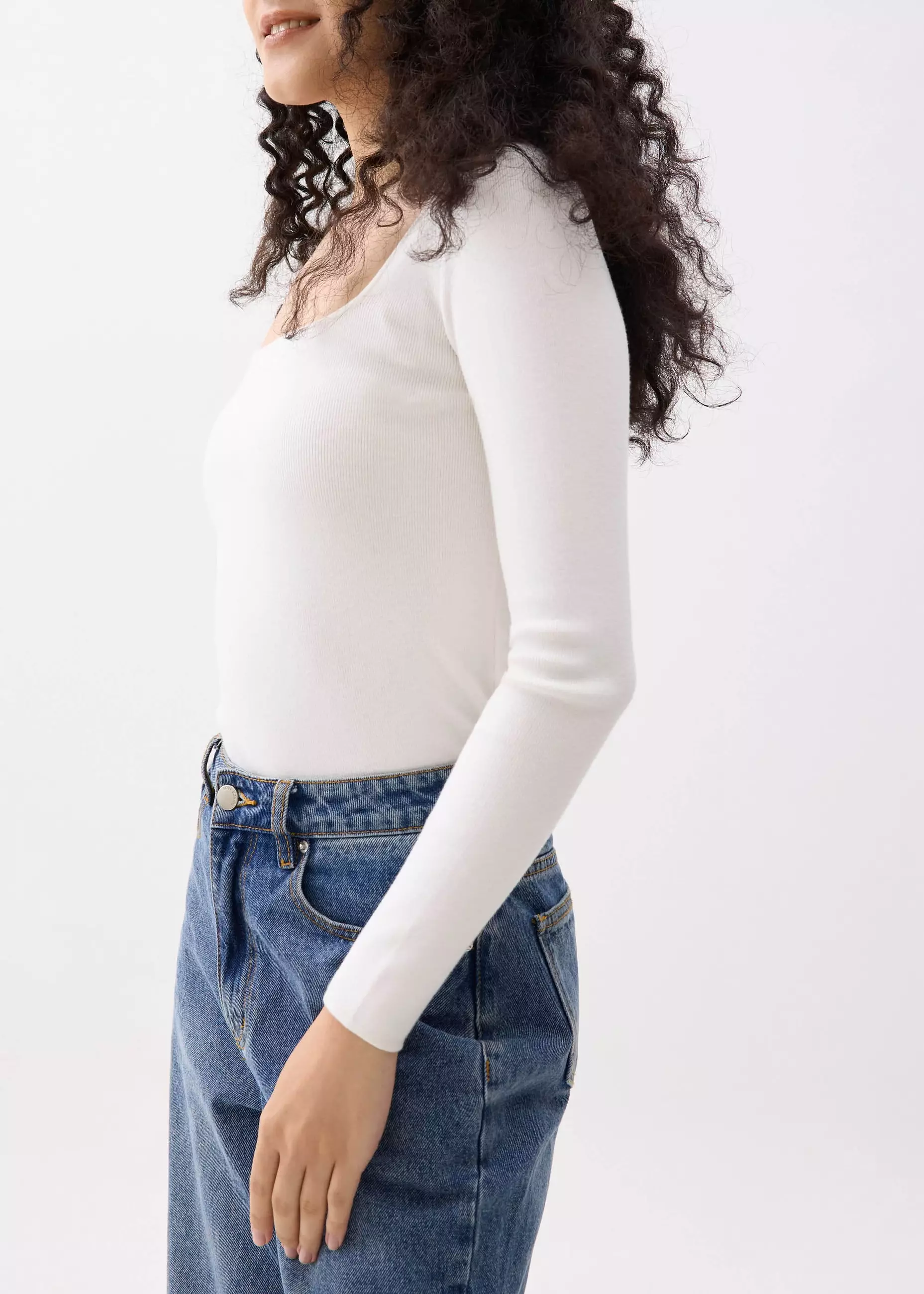 Atasan Wanita - Mikaela Knit Square Neck Top
