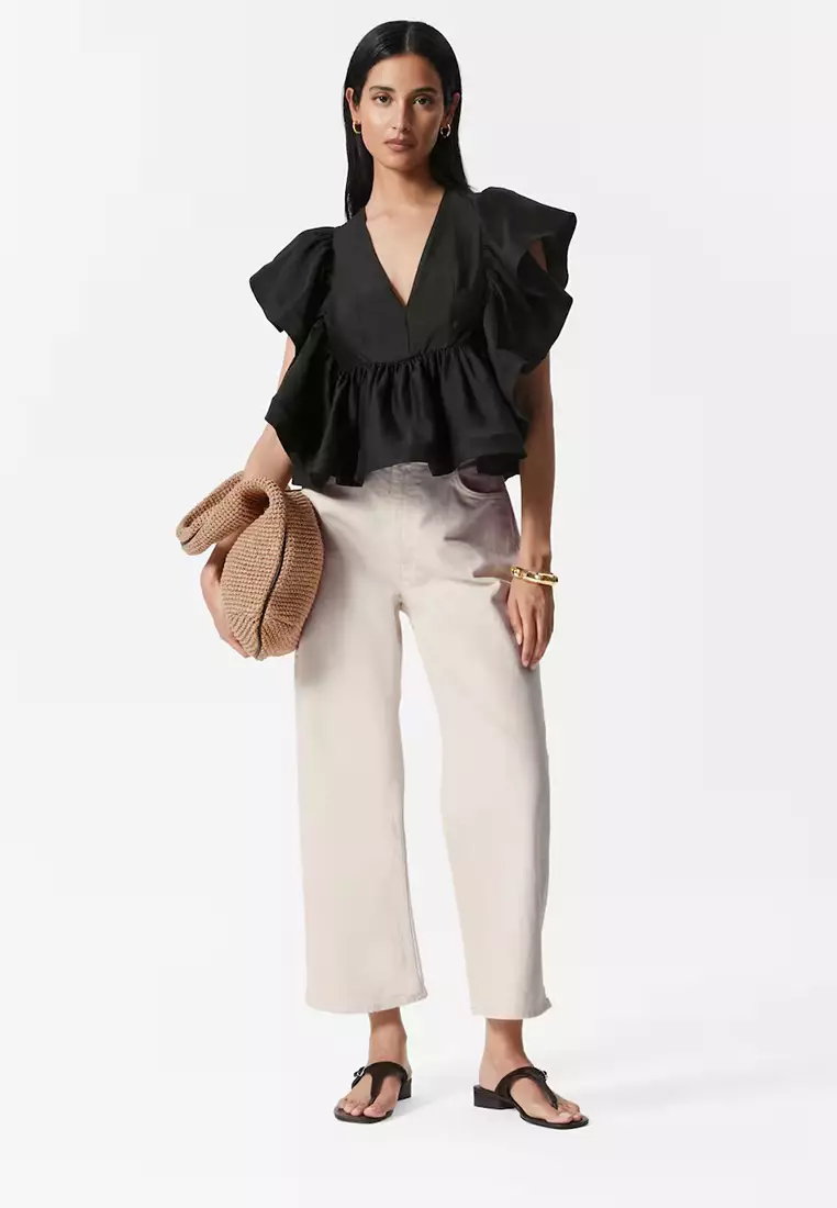 Ruffle V-Neck Blouse