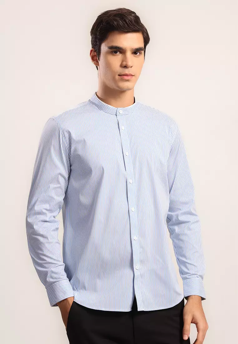 MOC - Kemeja Shanghai Lengan Panjang Pria Zidan - Light Blue