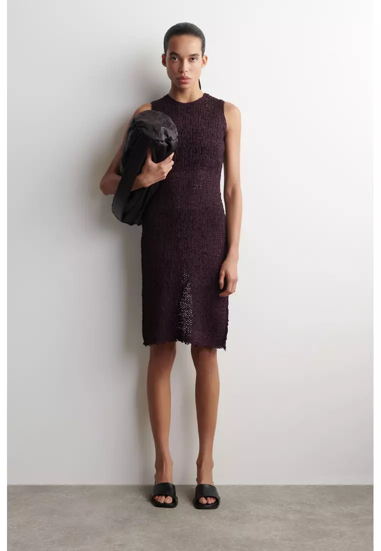 cos knitted midi dress COS COS KNITTED MIDI TUBE DRESS - BLUE - Dresses