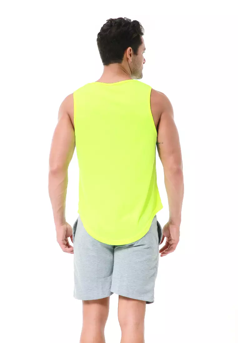 Bobby Atasan Kasual Pria Singlet Gym Motif Polos Sleeveless Sports Shirt Material Polyester Fiber ORIGINAL - Green