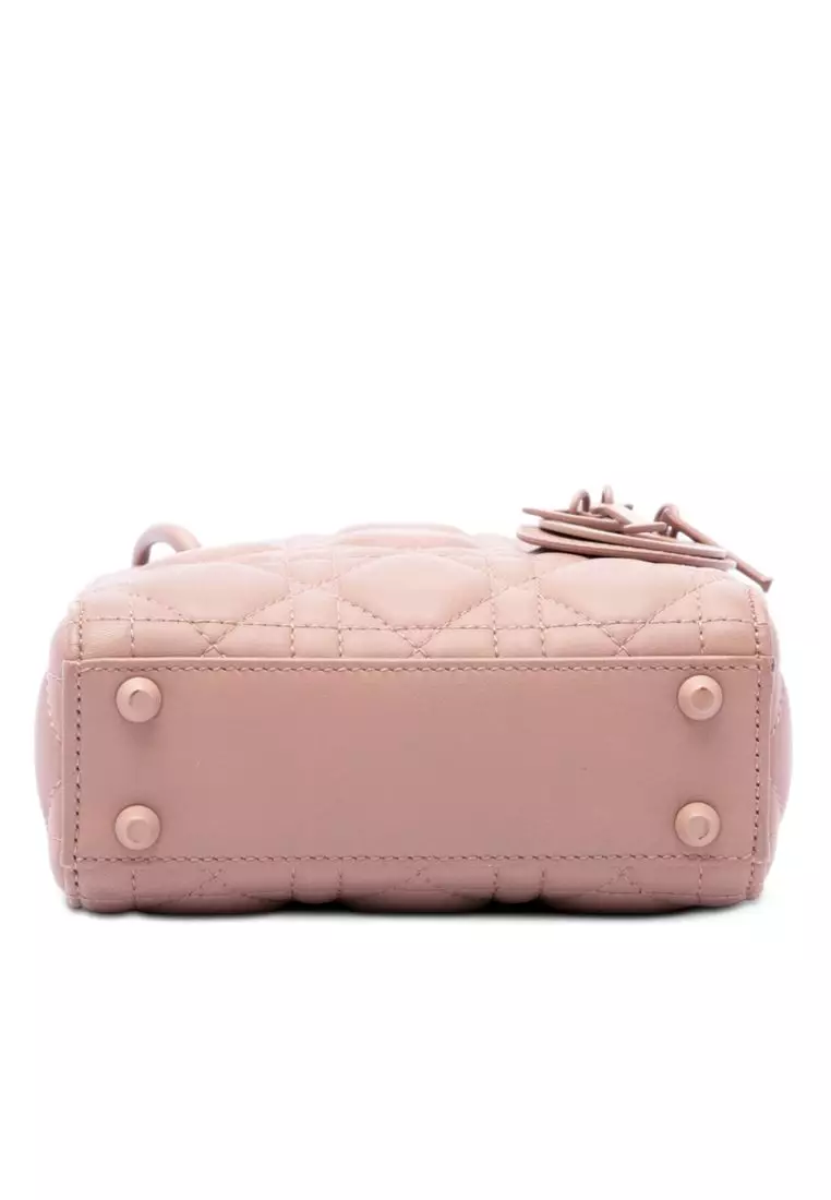 Pre-Loved Dior Micro Ultra Matte Calfskin Cannage Lady Dior