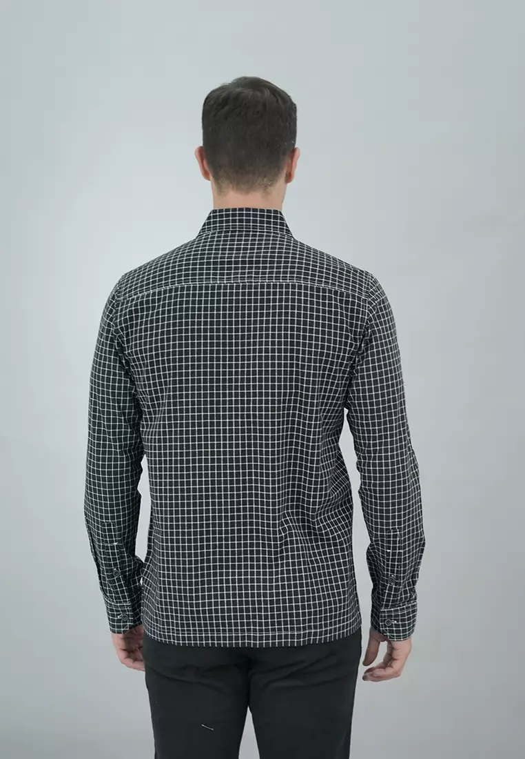 LGS - Macario Shirt - Kemeja Casual Pria - Lengan Panjang - Motif Kotak-Kotak - Reguler Fit Kain Katun