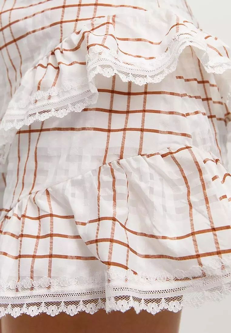 Checkered Ruffle Shorts