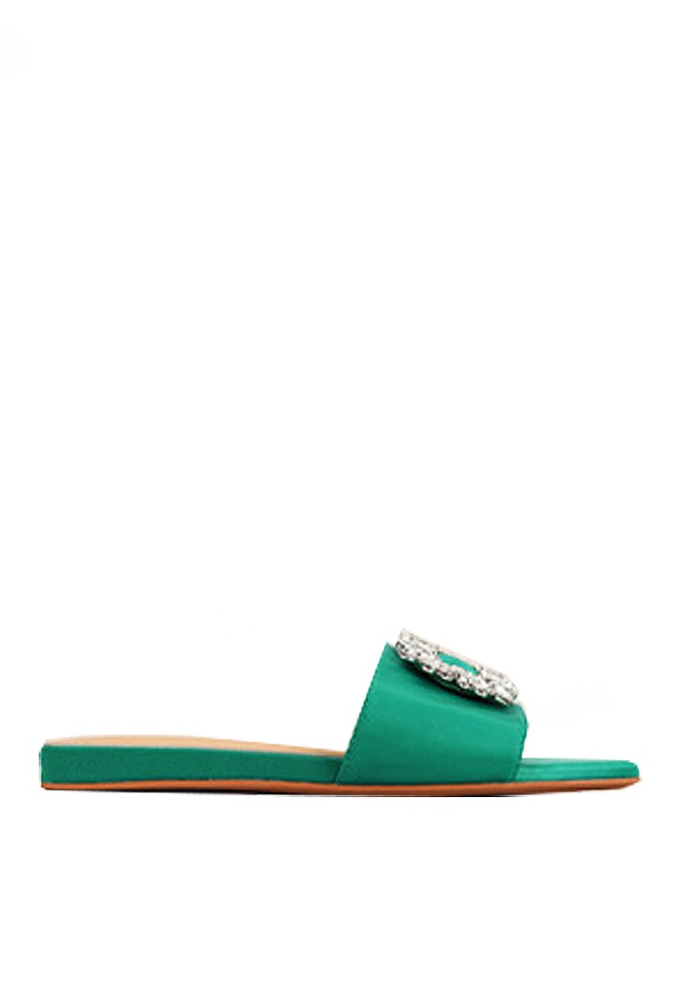 VANSA Fashion Rhinestone Buckle Slip-On Heels VSW-C1583