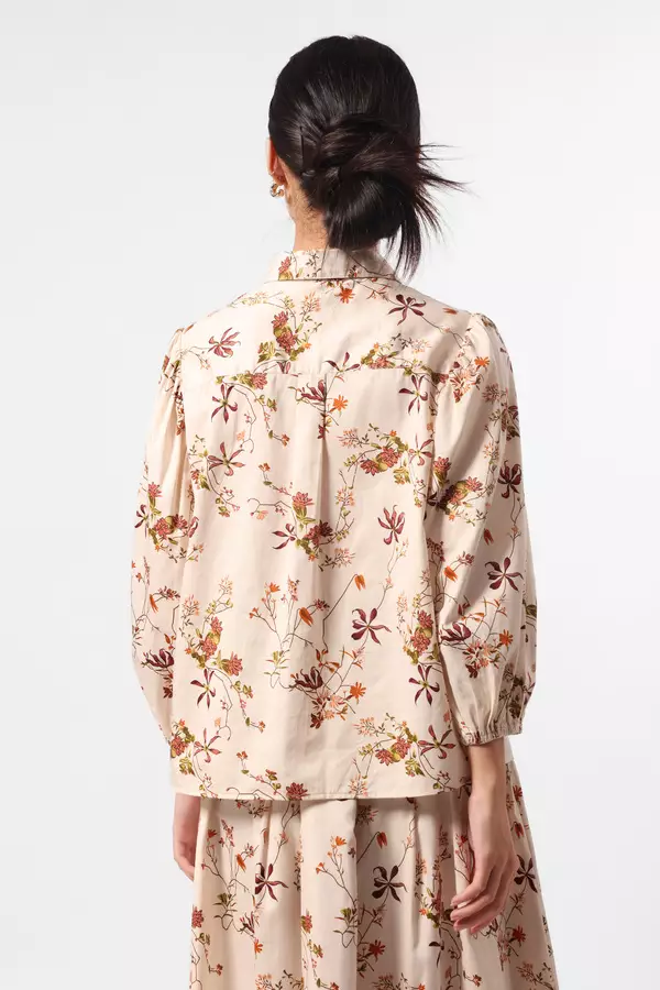 MINIMAL - Gaurine - Blus Motif Bunga - Beige Colour Beige