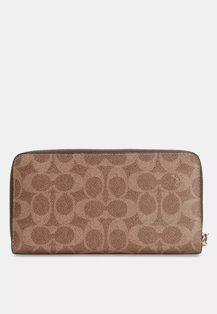 Buy Coach Long Zip Around Wallet In Signature Canvas 2026 Online ...