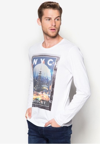 紐約城市夜景esprit 台北長袖衫, 服飾, 長袖T恤