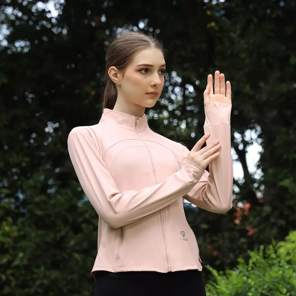 Fitwear Jaket / Jacket Olahraga Wanita YUHA HIGHNECK BACKMESH - BABY PINK