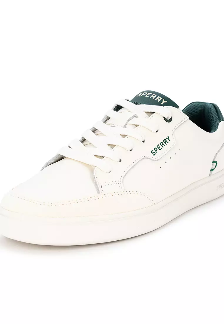 Sperry Women's Crew 90 Leather Sneakers Off White Green