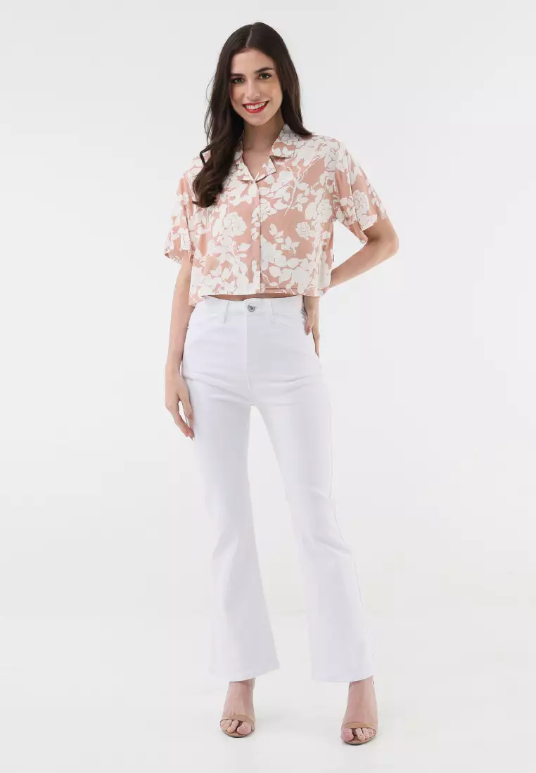 Woven Printed Short Sleeve Blouse