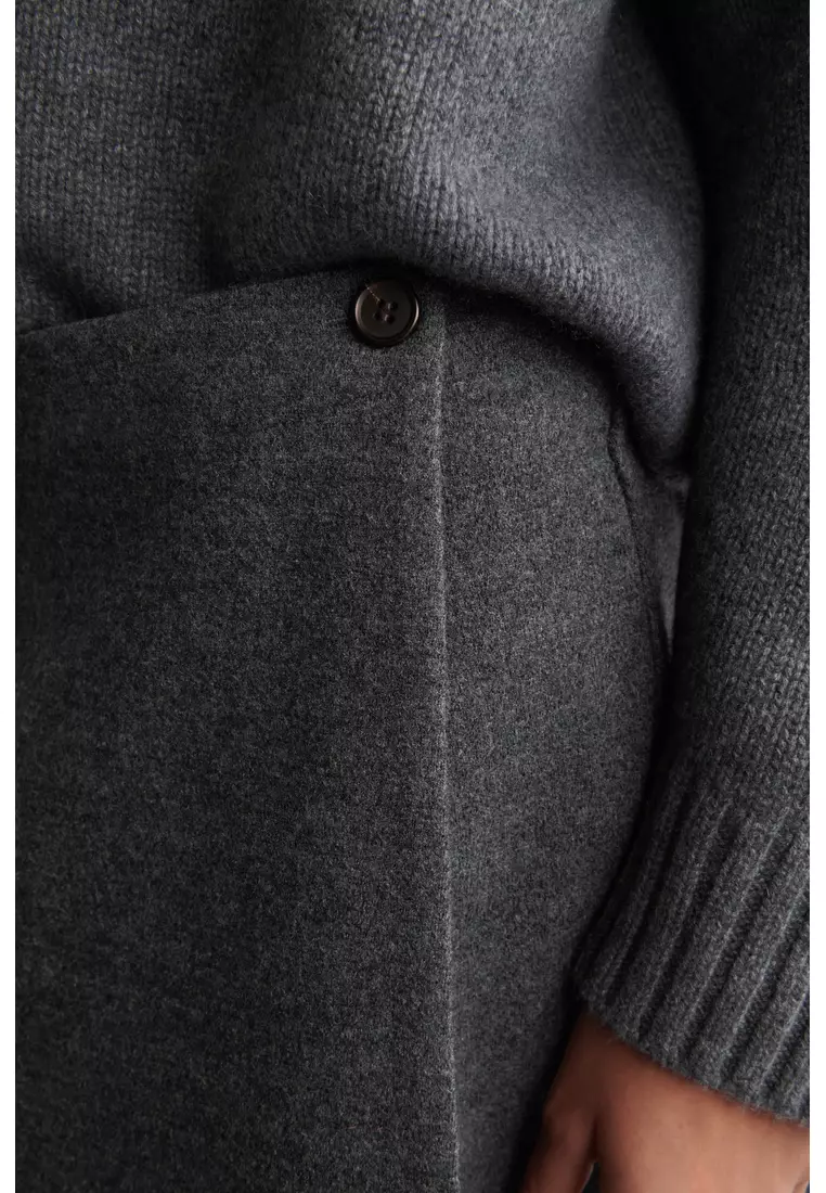 BOILED MERINO WOOL MINI SKIRT