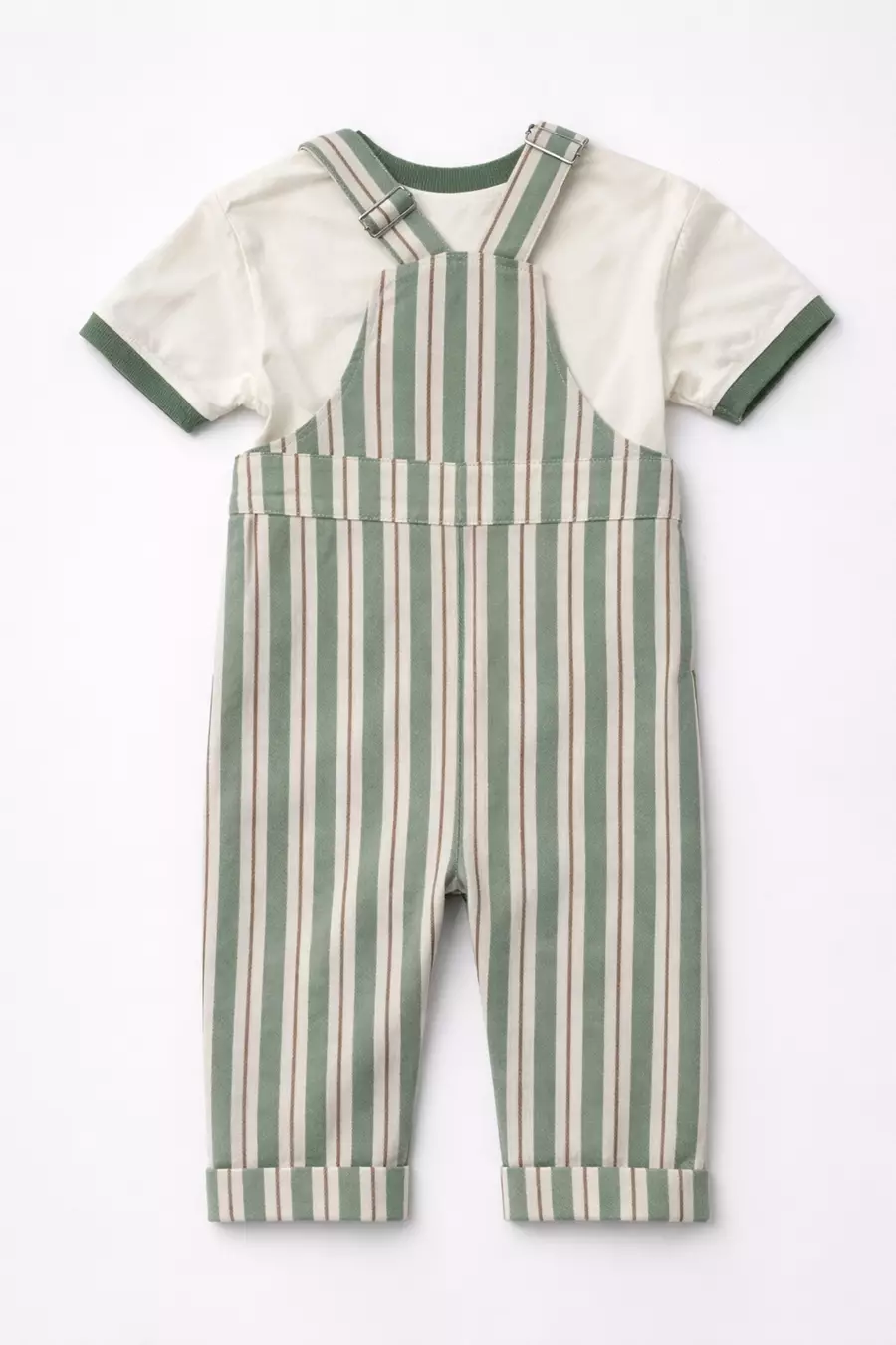 Mothercare Sage Stripe Overall Set - Set Baju Bayi Laki-laki (Hijau)