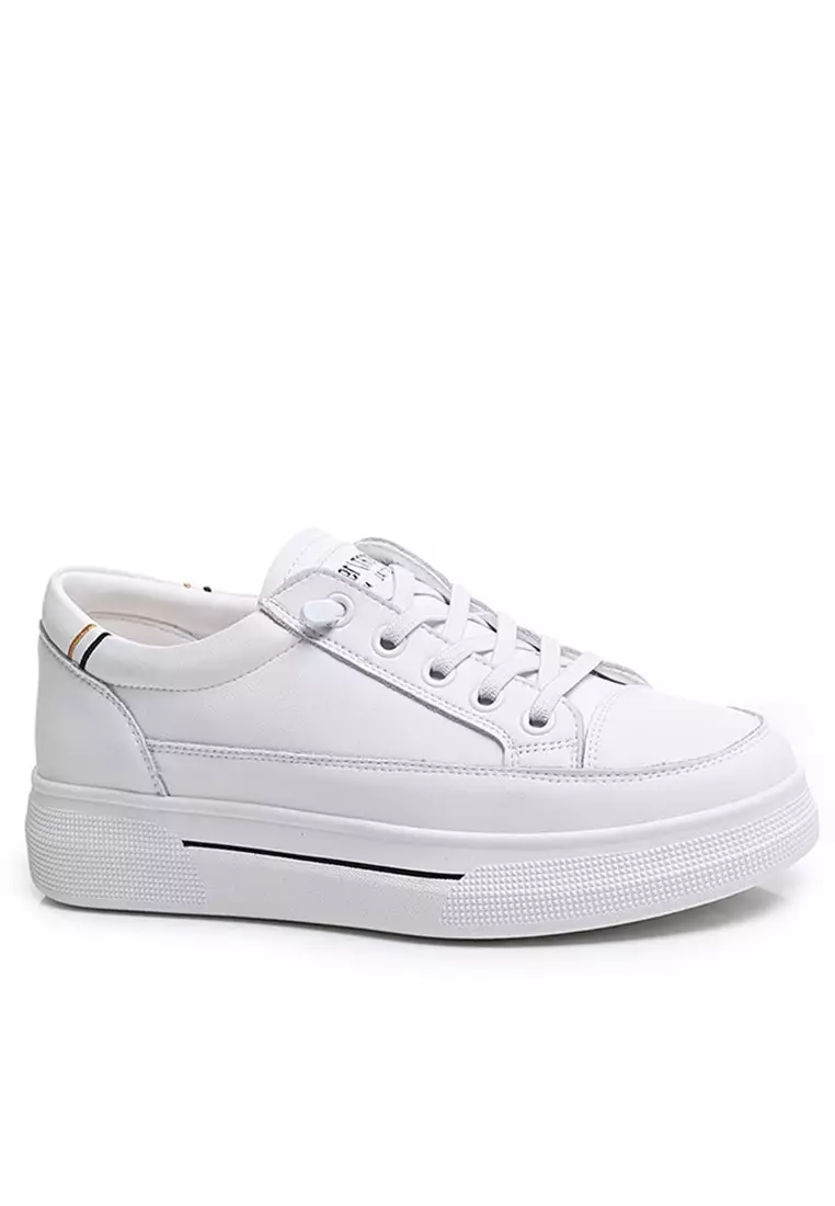 Buy Twenty Eight Shoes Genuine Leather Flat White Sneakers RX