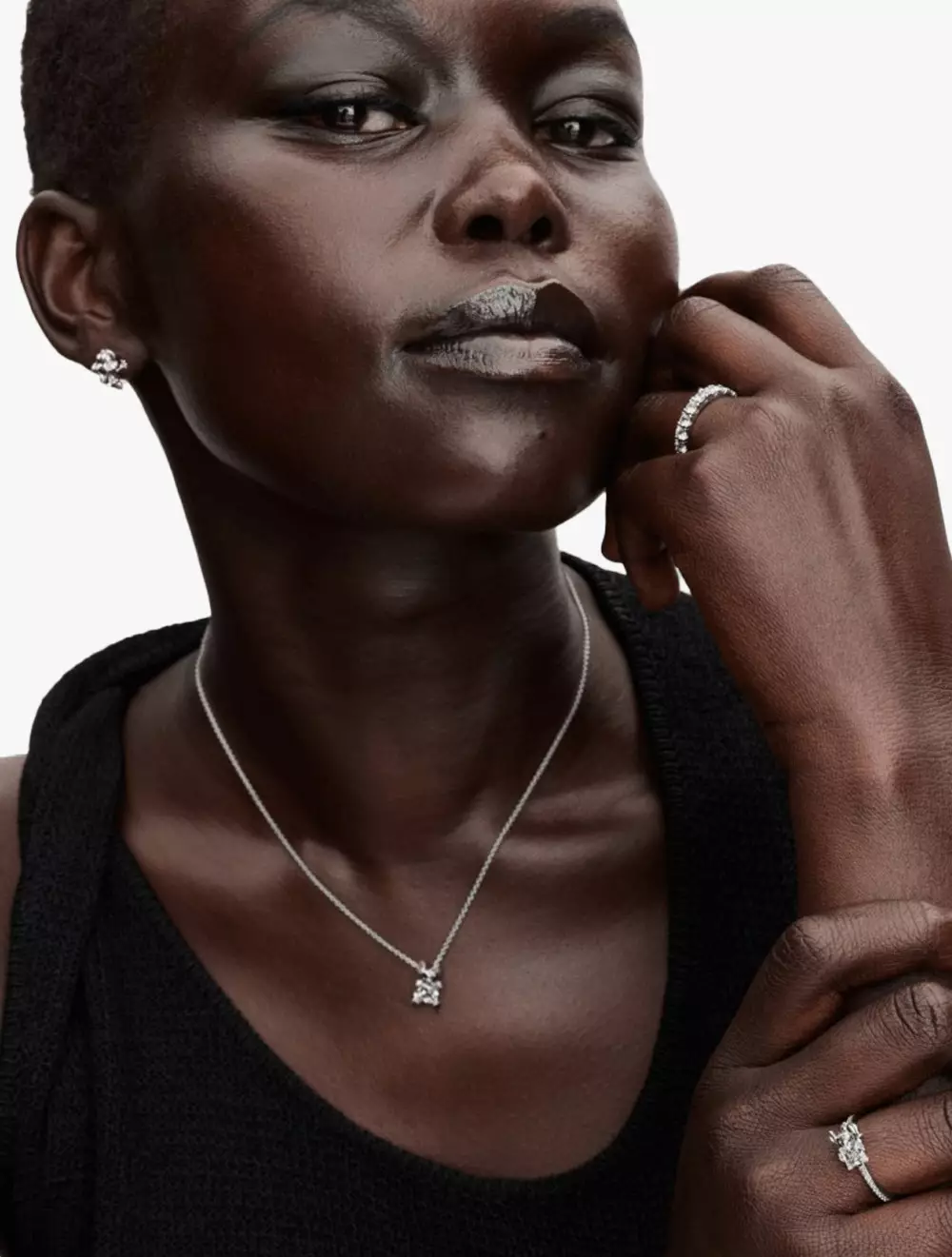 Texture sterling silver ring