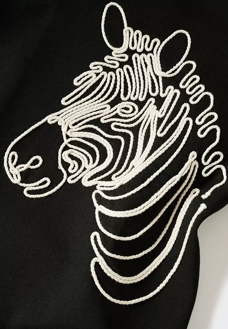 Embroidered Drawing Sweatshirt