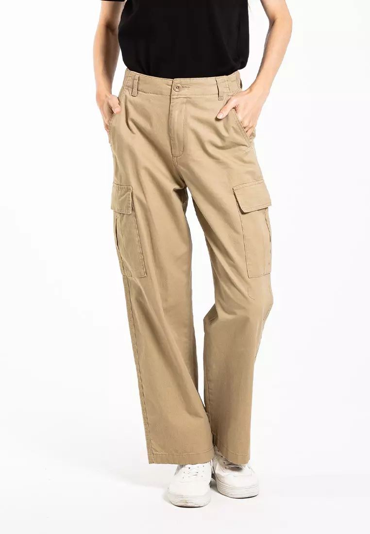cargo ladies khaki slacks Buy FOREST Forest Ladies Cotton Twill Elastic Waisted Cargo Pants
