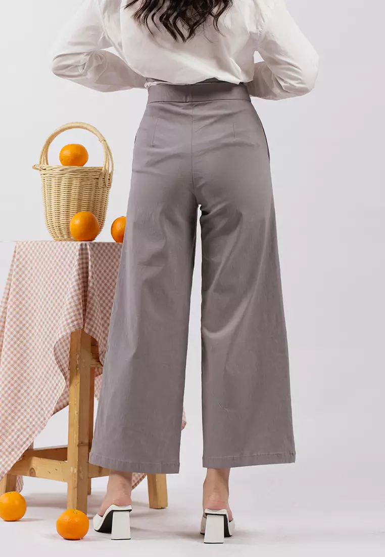 Berlin Waist Tie Pants in Grey