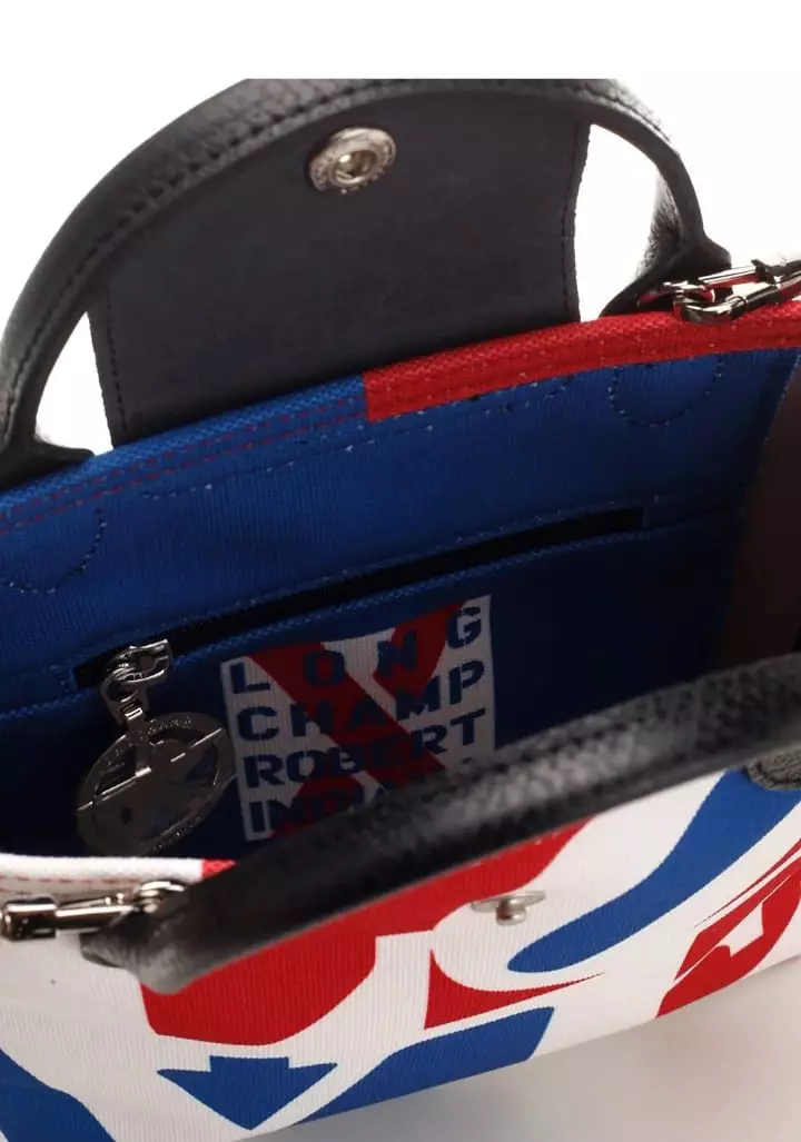 Longchamp X Robert Indiana Crossbody Bag ( Love Biru Putih )